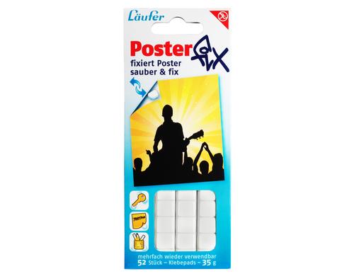 Lufer Klebepad fr Poster weiss doppelseitig, 52 Stck, 10x10 mm