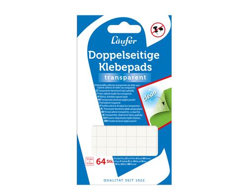 Lufer Klebepad doppelseitig transprent 64 Stck, 10x10 mm