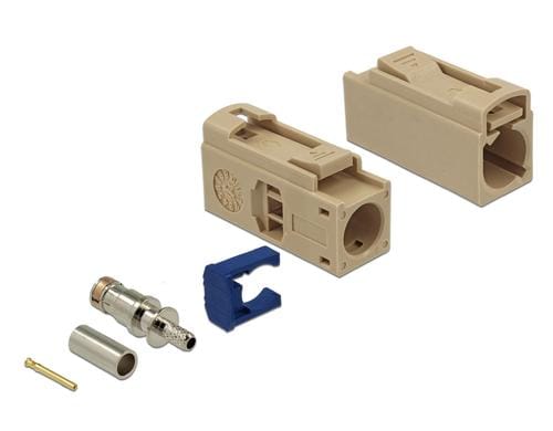 Delock FAKRA I Buchse-Buchse Adapter, 25mm zum Crimpen, 1 x FAKRA I Buchse, Beige