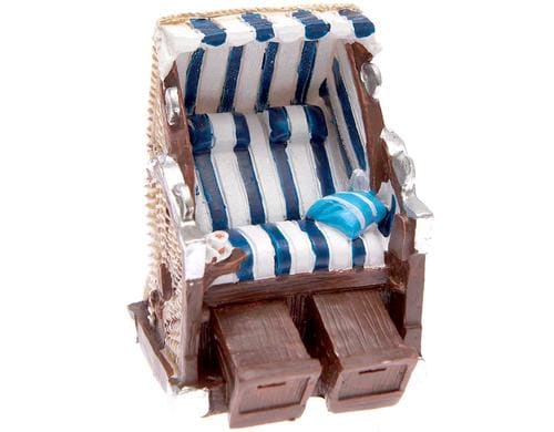 Rico Mini-Mbel Strandkorb blau/weiss Polyresin, 5x6,5cm