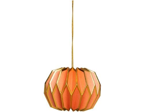 Tranquillo Papieranhnger Weihnachtskugel orange-gold, 6 cm