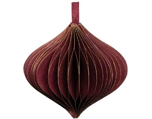 Tranquillo Papieranhnger Weihnachtskugel bordeaux-gold, 8 cm