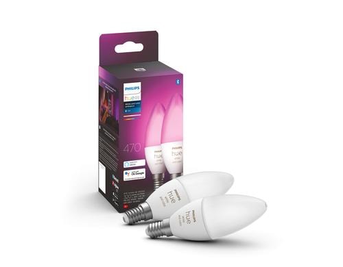 Philips Hue White & Col. Amb. Doppelpack E14 2x470lm