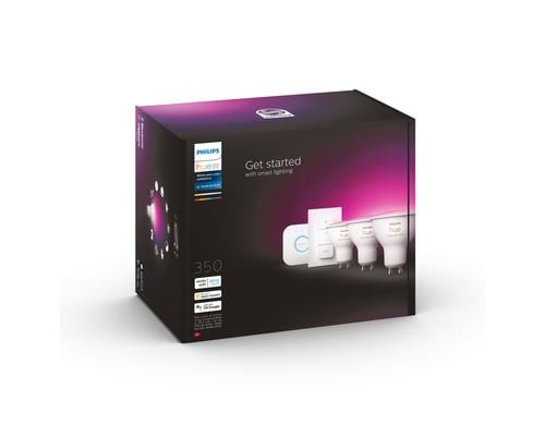 Philips Hue White & Col. Amb. GU10 3er Starterset inkl DimmSwitch