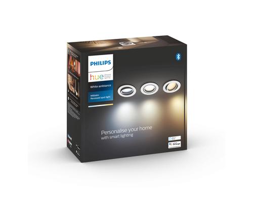 Philips Hue White Amb. Milliskin Einbauspot 3 flg. weiss 3x350lm inkl. Dimmschalter