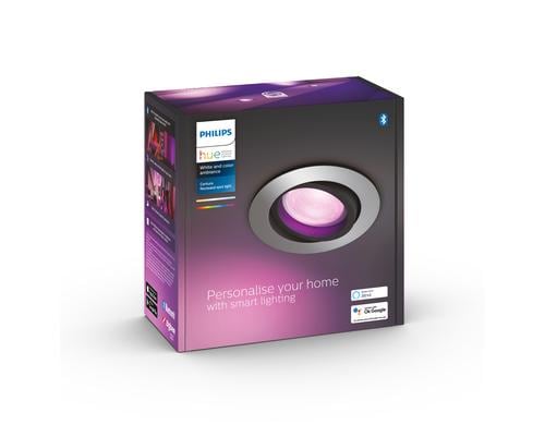 Philips Hue White & Col. Amb. Centura Einbauspot rund aluminium 350lm