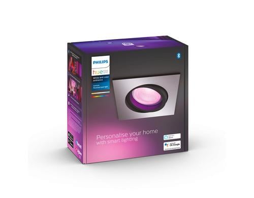 Philips Hue White & Col. Amb. Centura Einbauspot eckig aluminium 350lm