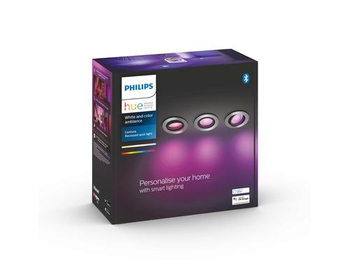 Philips Hue White & Col. Amb. Centura Einbauspot aluminium 3x350lm