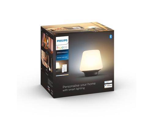 Philips Hue White Amb. Wellness Tischl. schwarz 806lm inkl DimmSwitch