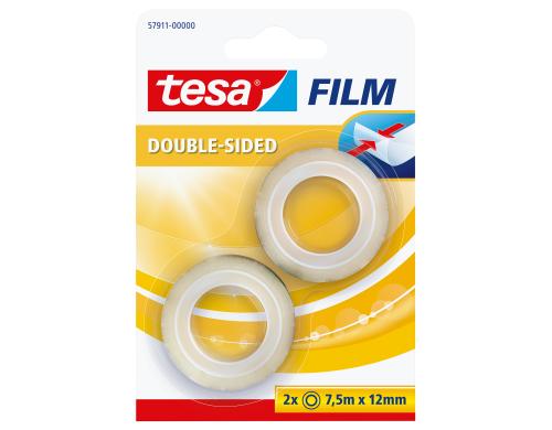 Tesafilm Filmrolle doppelseitig, 7.5m x 12mm, Inhalt: 2 Rollen