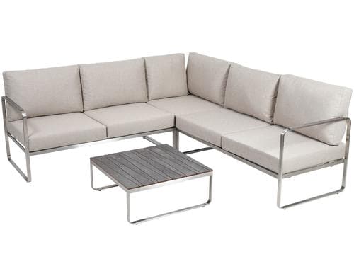 Loungeset Sydney Edelstahl, 100 % Polyester, HPL