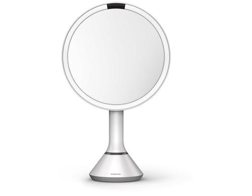 Simplehuman Sensorspiegel 20cm Weiss 5-fach Vergrsserung, Helligkeit verstellba