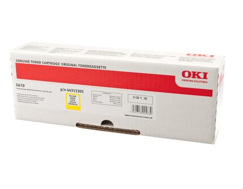 OKI Toner 44315305,zu OKI C610 Serie,yellow 6'000 Seiten,  ISO/IEC 19798