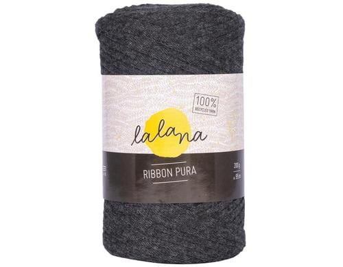 lalana Wolle Ribbon Pura anthrazit 200 g, ca.  95 m