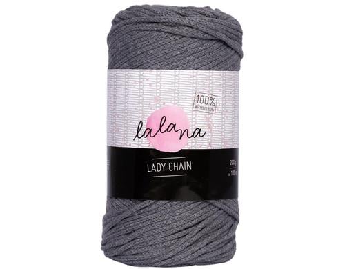 lalana Wolle Lady chain dunkelgrau 200 g, ca. 100 m