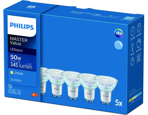 Philips MAS LED 4,7-50W GU10 827 36 5er Multipack