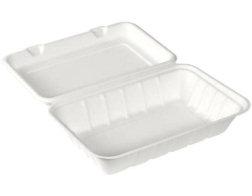 Biopak Menbox ecoecho 850ml ungeteilt 60Stck, Bagasse 239x156x63 Weiss