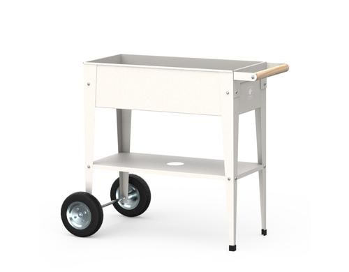 Herstera Urban Garden Trolley 75x35x80cm, White Clay, Gummi