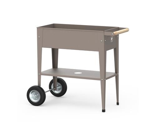 Herstera Urban Garden Trolley 75x35x80cm, Dark Taupe, Gummi