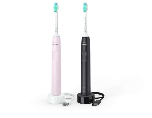 Philips Duo Sonicare Series 3100 HX3675/15 weiss/rose,Andruckkontrolle, 1 Brstenkopf