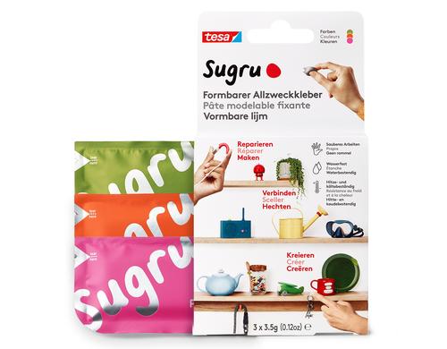 tesa Sugru 3 pink/orange/grn 3x5g, single use