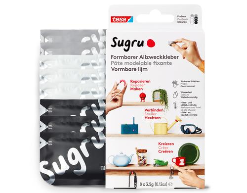 tesa Sugru 8 schw./weiss/grau 3x5g, single use