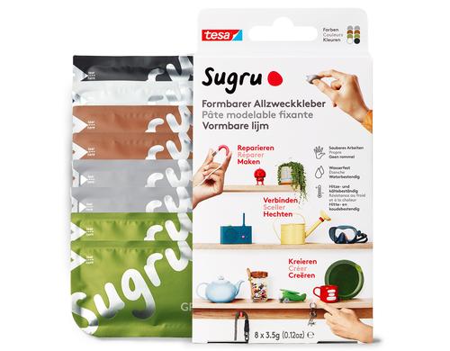 tesa Sugru 8 schw./weiss/grn/braun/grau 3x5g, single use