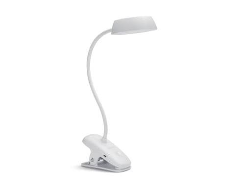 Philips LED Schreibtischleuchte Donutclip 2,3W, 4000K, USB, weiss