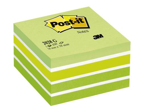 3M Post-it Wrfel grn 1 Block  450 Blatt, 76x76mm