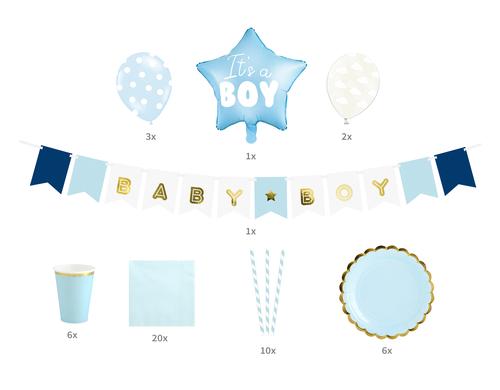 Partydeco Decorations Set Its a boy 7-teilig, blau