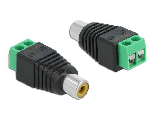 Delock Adapter Cinchbuchse zu Terminalblock 2 Pin, Pitch 5mm