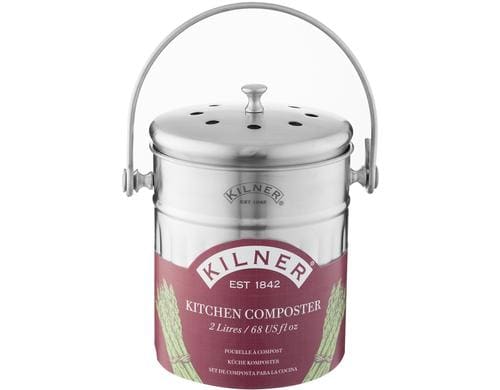 Kilner Komposteimer 2 Liter  14 cm, Hhe 19cm, Edelstahl