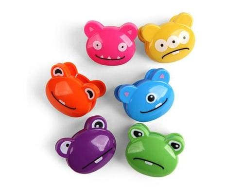 Kikkerland Verschlussclips Monster 6er Set L:22,5cm x B:9.5cm x H:3.2cm, 6er Set