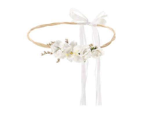 Partydeco Blumenkranz weiss, 18 cm