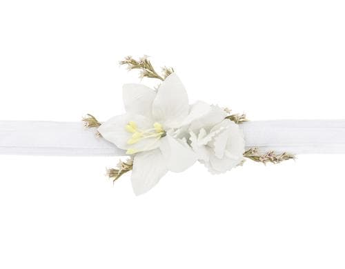 Partydeco Blumenarmband weiss