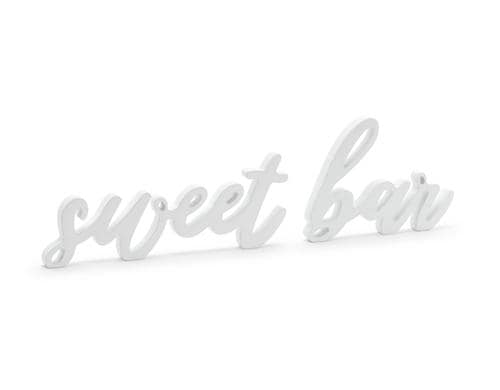 Partydeco Holzschrift sweet bar weiss, 37 x 10 cm