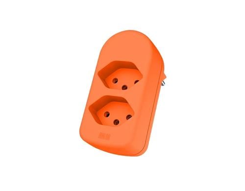 Mehrfachstecker maxADAPT 2xT13, drehbar Berhrungsschutz, drehbar 320, fl-orange