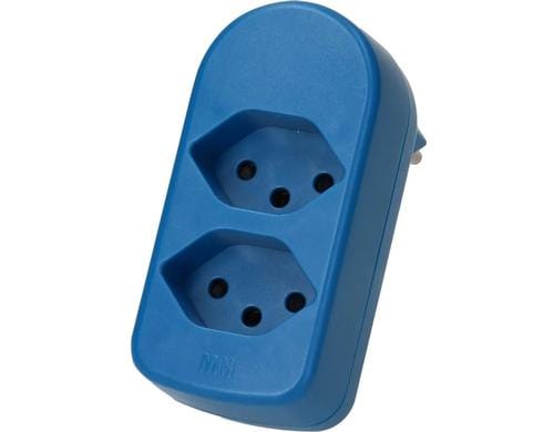 Mehrfachstecker maxADAPT 2xT13, drehbar Berhrungsschutz, drehbar 320, blau