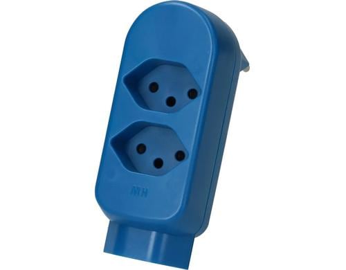 Mehrfachstecker maxADAPT 2+1xT13, drehbar Berhrungsschutz, drehbar 320, blau