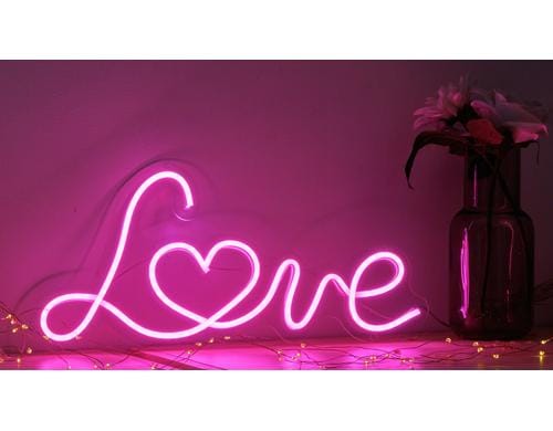 Vegas Lights Symbol Love pink 43x19.9cm, mit 5v USB-Kabel