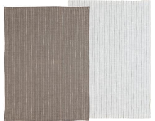 Sdahl Geschirrtuch Taupe/White 2er Set 50x70cm, Baumwolle