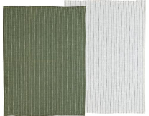 Sdahl Geschirrtuch Olive/White 2er Set 50x70cm, Baumwolle