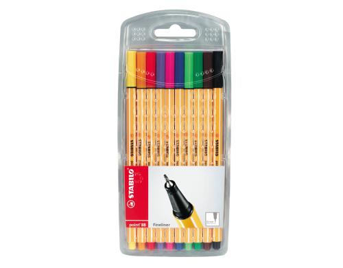 STABILO point 88 10er Etui Farben: grn, rot, blau, schwarz, violett,