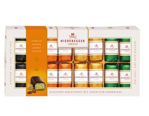 Niederegger Variationen Marzipan Pralinen mit Zartbitter-Schokolade assortiert 200g