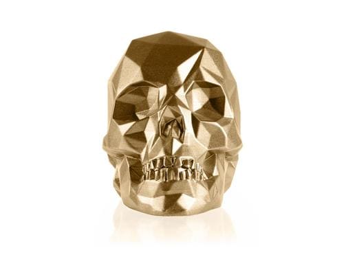 ConcretteBuchsttze Totenkopf, Classic Gold Beton, 10x15x13.5 cm  (BxTxH)