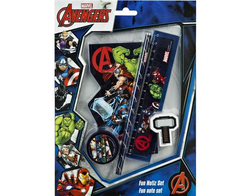 Undercover Schreibset 5-tlg Avengers Bleistift, Radierer, Spitzer, Lineal, Notiz