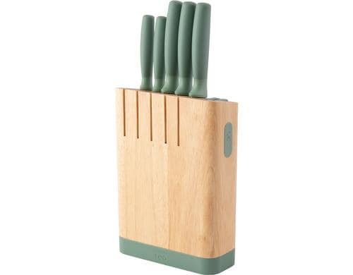 BergHOFF Messerblock Leo Forest 6-teiliges Set, Holz: Kiefer