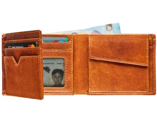 Maverick New Men Portemonnaie Leder, RFID, cognac