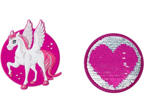 Schneiders Badgets Patches mit Klett 2 Stck, Pegasus + Heart