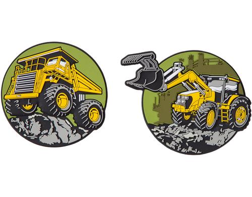 Schneiders Badgets Patches mit Klett 2 Stck, DumpTruck + Bagger